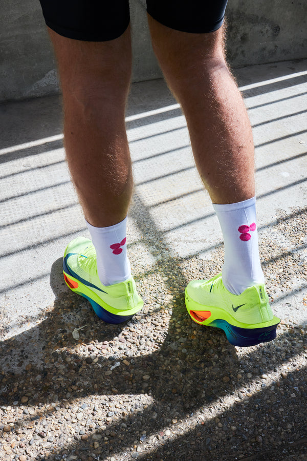 PERCNT® Team Pace Sock - White/Pink